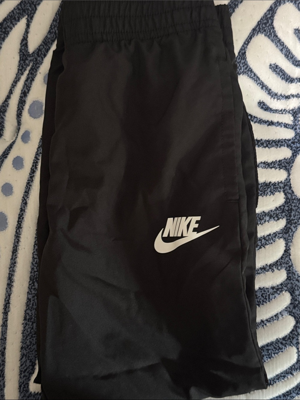 Nike Black Kids Jogger Pants with White Swoosh 4-5